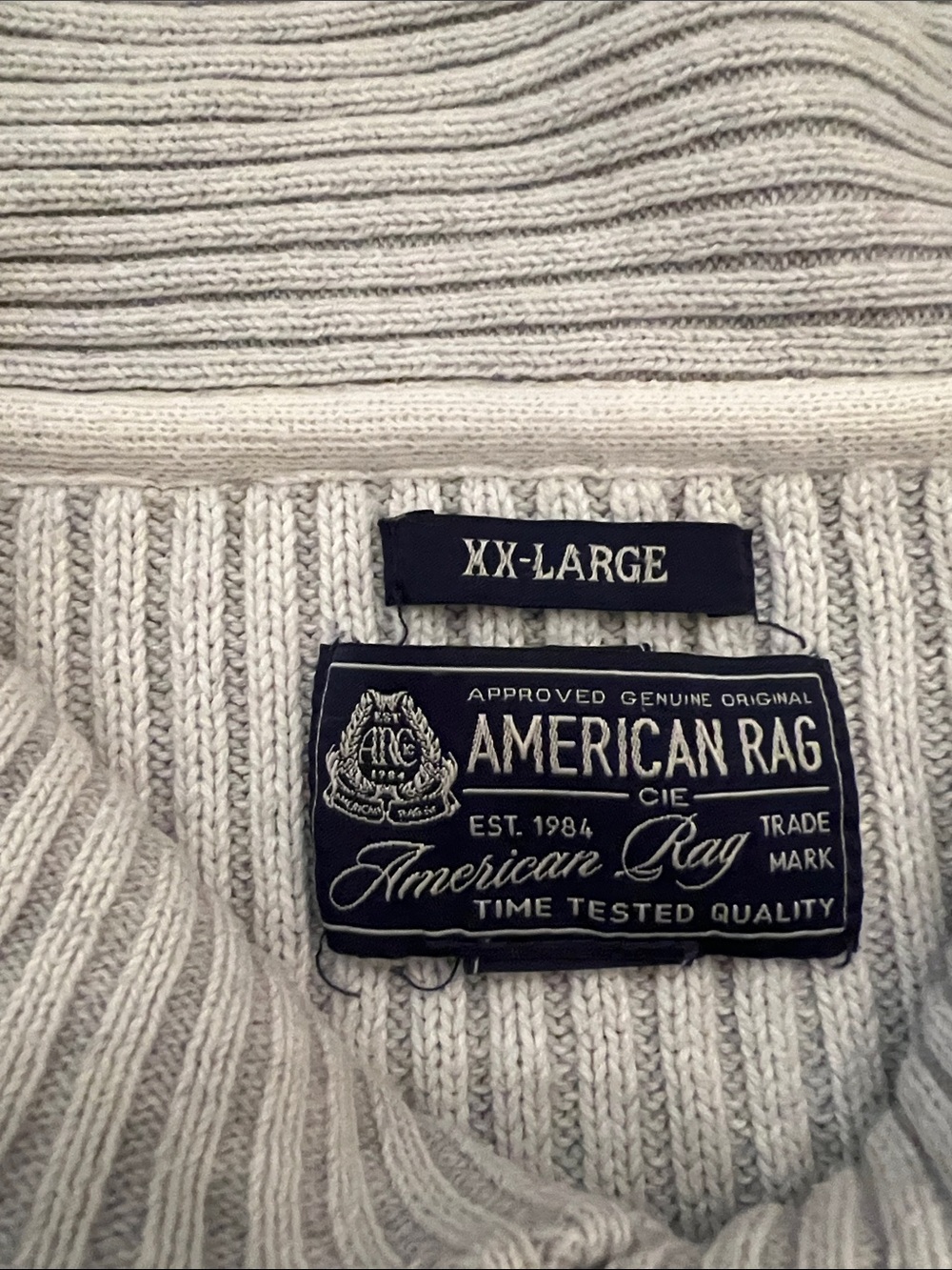 American Rag Cream Ribbed Cowl-Neck Sweater - Picture 2 of 3